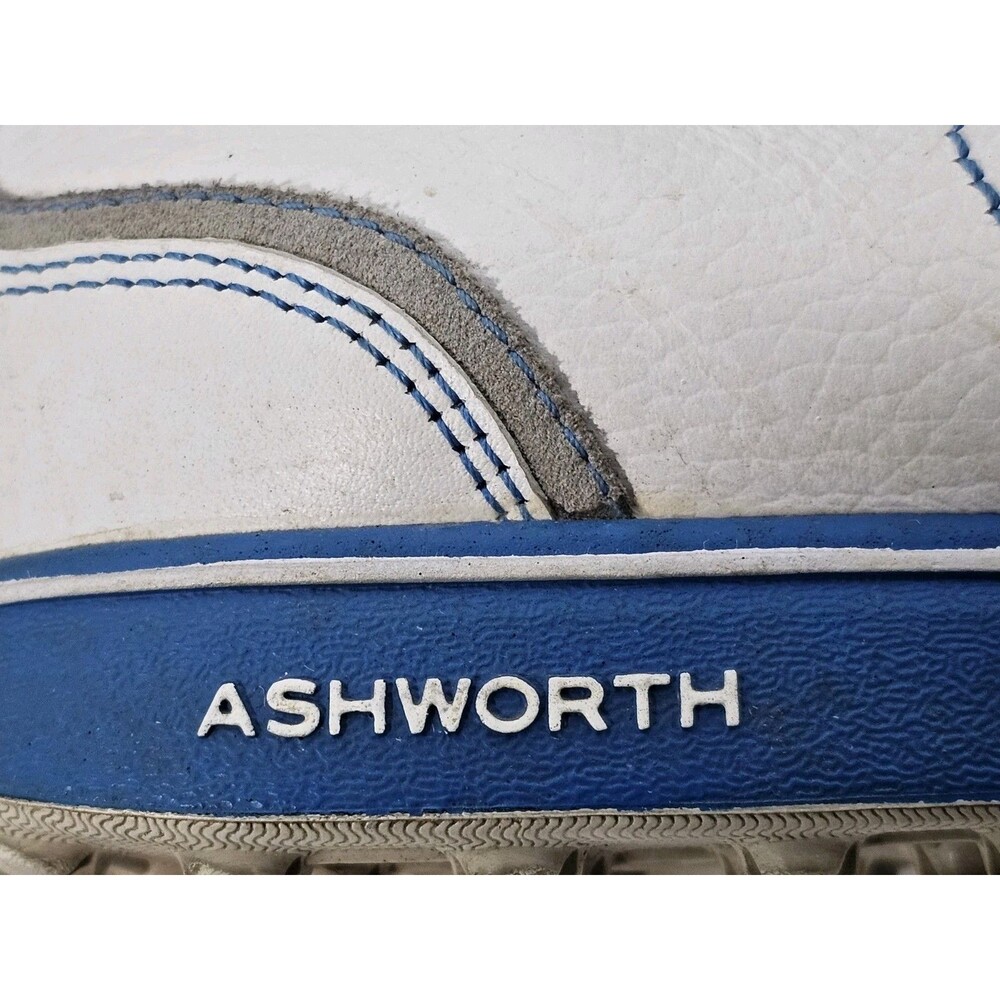 Ashworth Cardiff ADC Spikeless Golf Shoes White Blue Men's Size 10.5 Leather - Picture 13 of 13